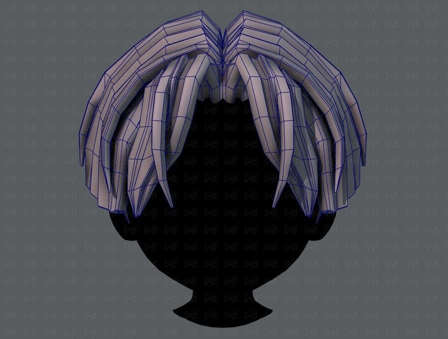3D Hair style for boy V30 Low-poly 3D model_25