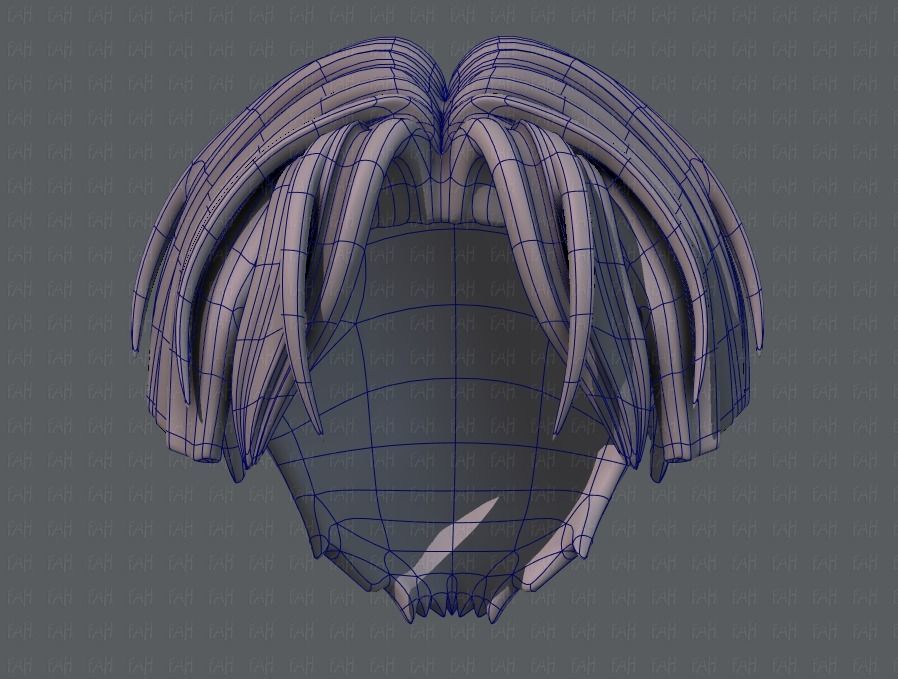 3D Hair style for boy V30 Low-poly 3D model_38