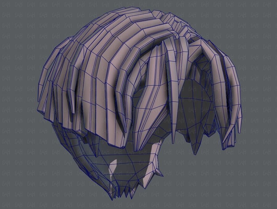 3D Hair style for boy V30 Low-poly 3D model_44