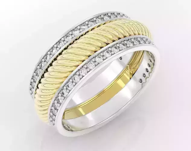 Engagement Ring with Rope and Diamonds 409