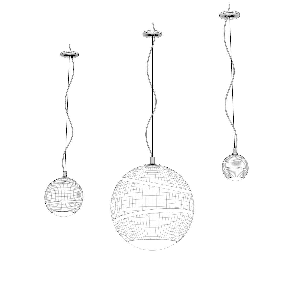 Terzani BOND pendant lamp set  3D model_4