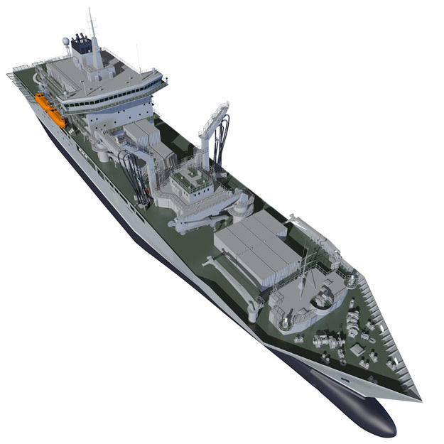 Naval re-supply ship RAS 3D model_2