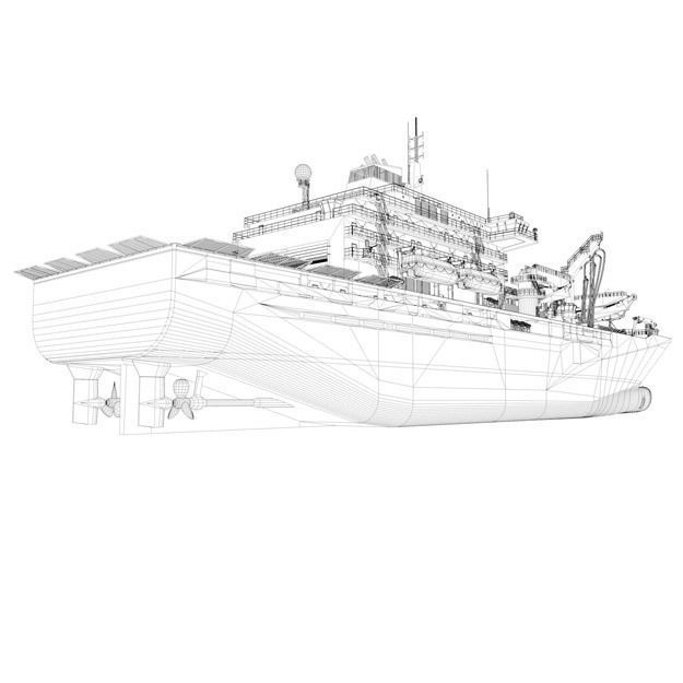 Naval re-supply ship RAS 3D model_5