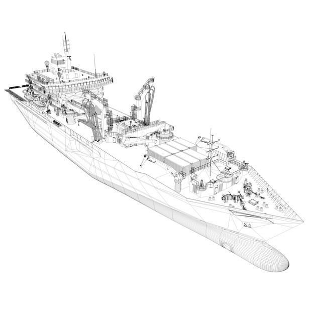 Naval re-supply ship RAS 3D model_3