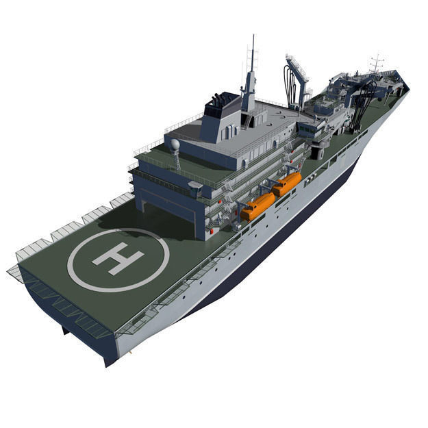 Naval re-supply ship RAS 3D model_6