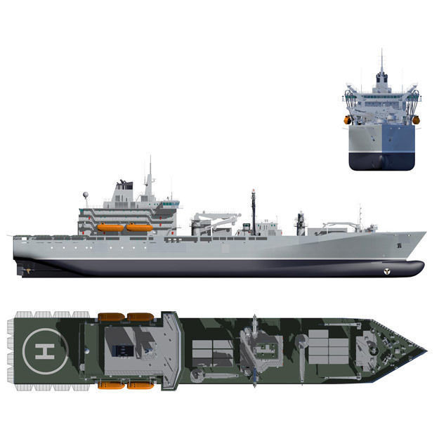 Naval re-supply ship RAS 3D model_9