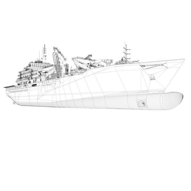 Naval re-supply ship RAS 3D model_1