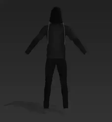 Man black hoodie 3D model