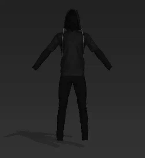 Man black hoodie 3D model