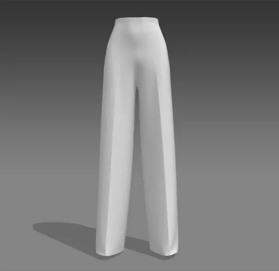 Flared  pants Low-poly 3D model_0