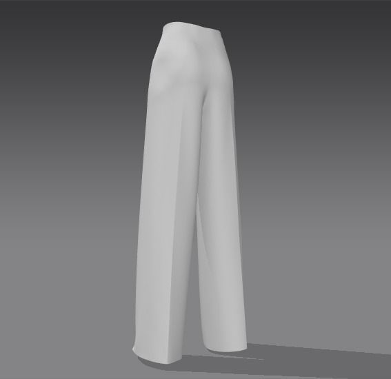 Flared  pants Low-poly 3D model_3