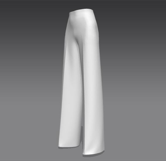 Flared  pants Low-poly 3D model_1