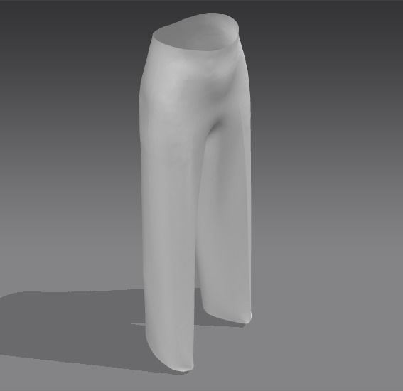 Flared  pants Low-poly 3D model_4
