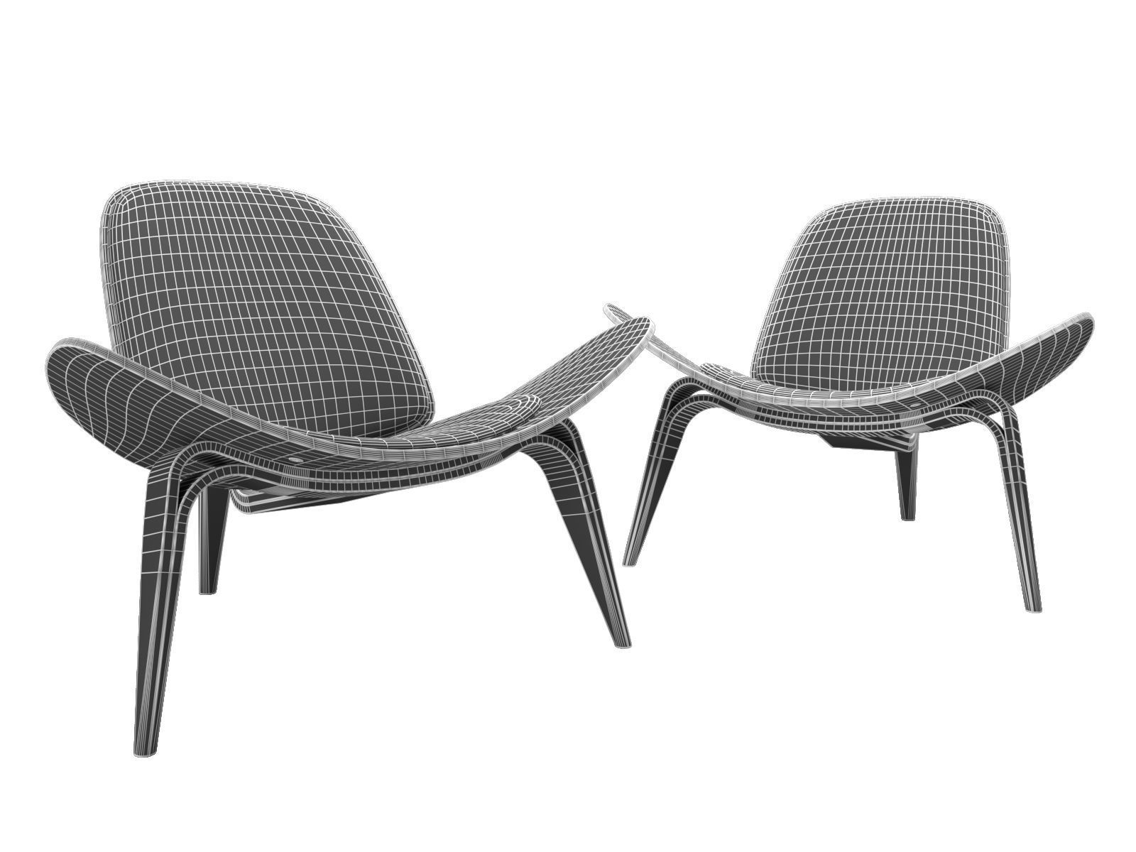Shell Chair CH07 3D model_6