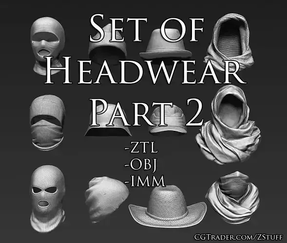 Set of Headwear Part 2 3D model