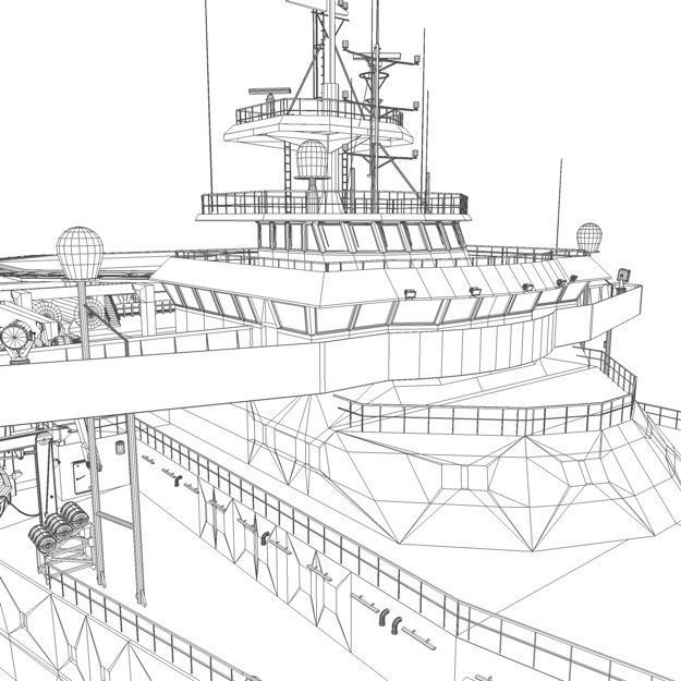 Seismic Survey Vessel 3D model_23