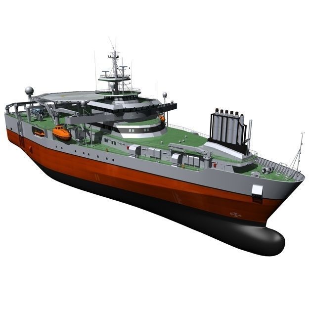 Seismic Survey Vessel 3D model_6