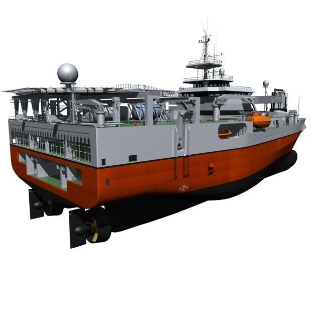 Seismic Survey Vessel 3D model_10