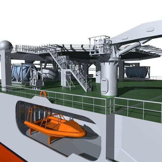 Seismic Survey Vessel 3D model_24