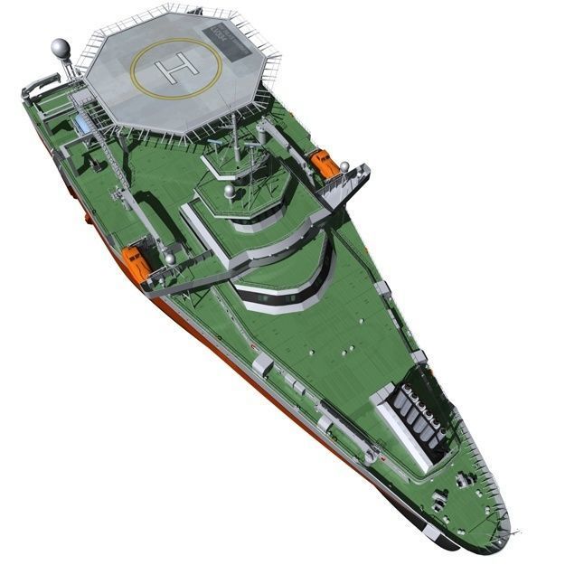 Seismic Survey Vessel 3D model_4