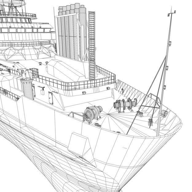 Seismic Survey Vessel 3D model_21