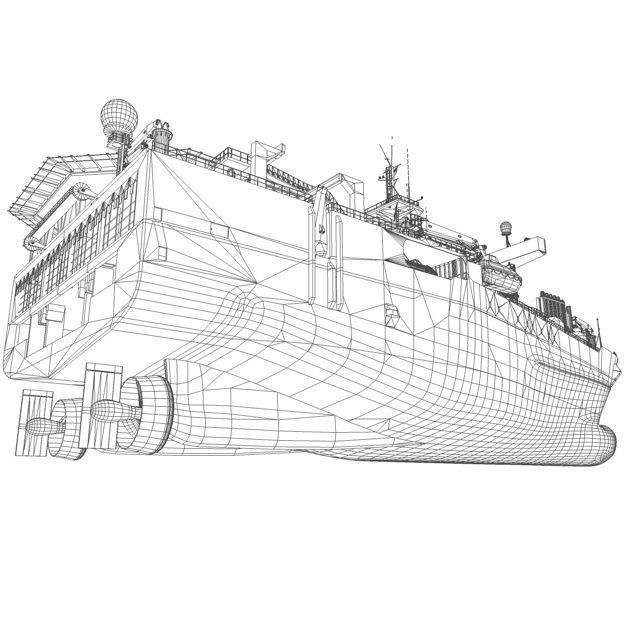 Seismic Survey Vessel 3D model_17