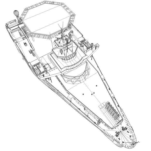Seismic Survey Vessel 3D model_5