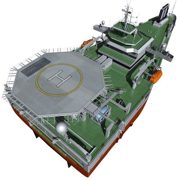 Seismic Survey Vessel 3D model_14
