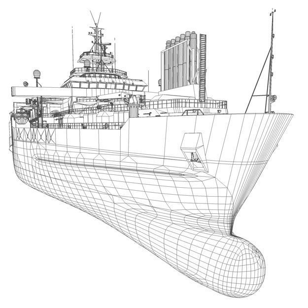 Seismic Survey Vessel 3D model_19
