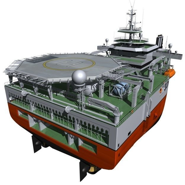 Seismic Survey Vessel 3D model_12