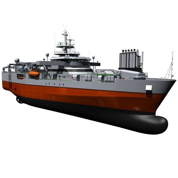 Seismic Survey Vessel 3D model_8