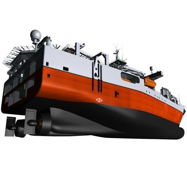 Seismic Survey Vessel 3D model_16