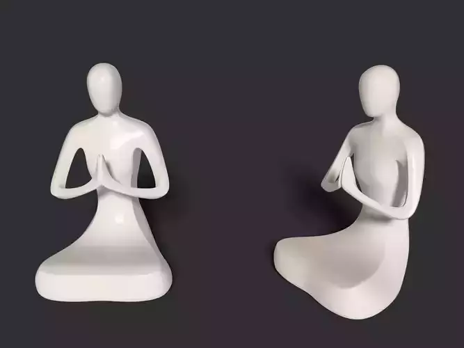 Meditation Figurine - Abstract Buddha Low-poly 3D model