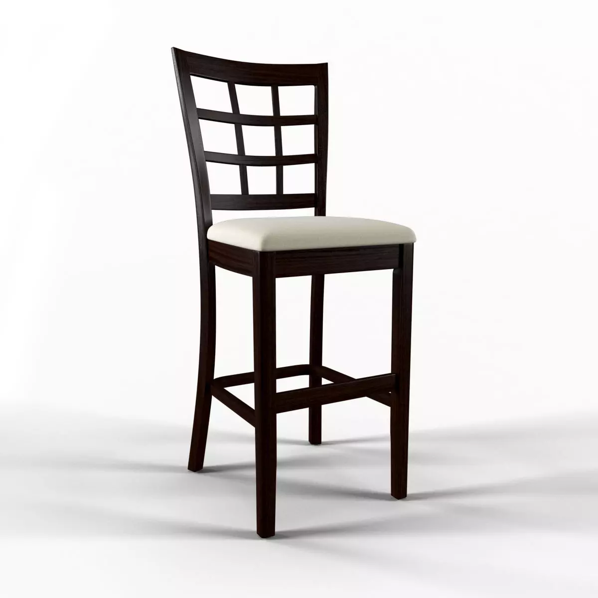 Chair No 9 - Cornwell Lattice-back Microfiber Seat Counter Stool 3D model_0