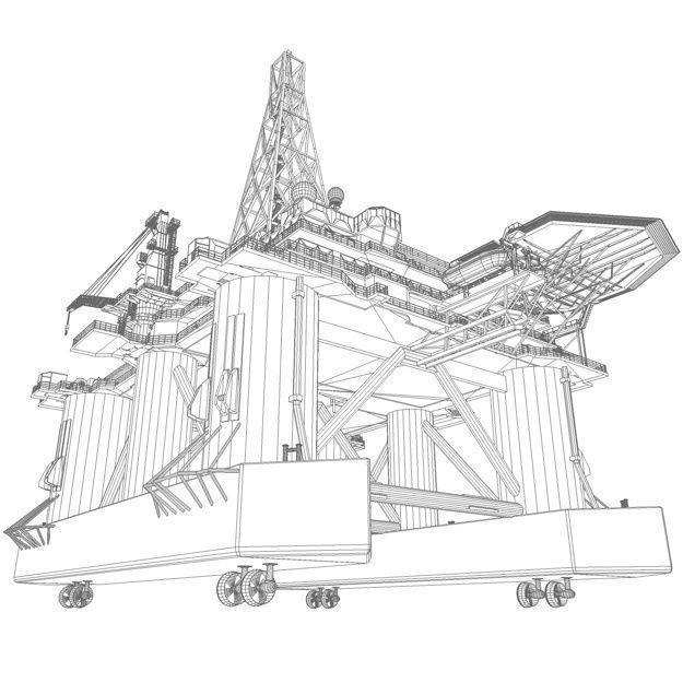 Semi Submersible Drilling Rig 3D model_17