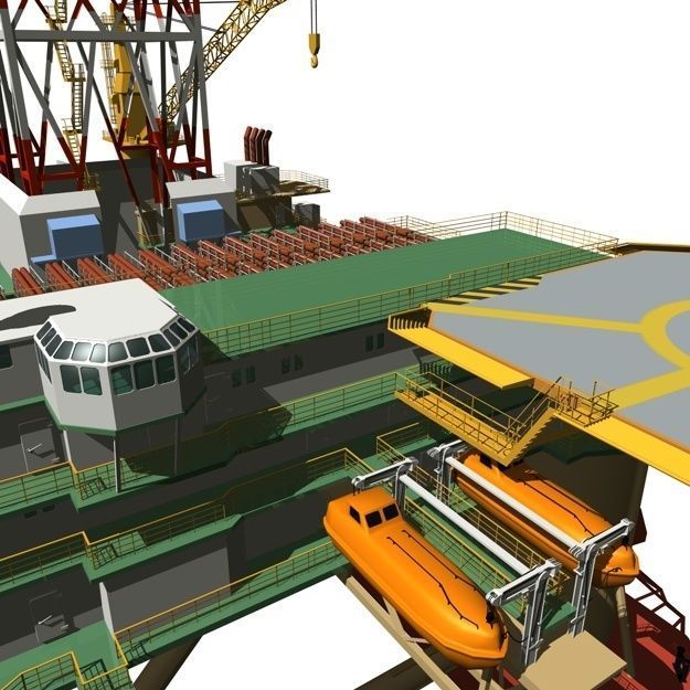 Semi Submersible Drilling Rig 3D model_20