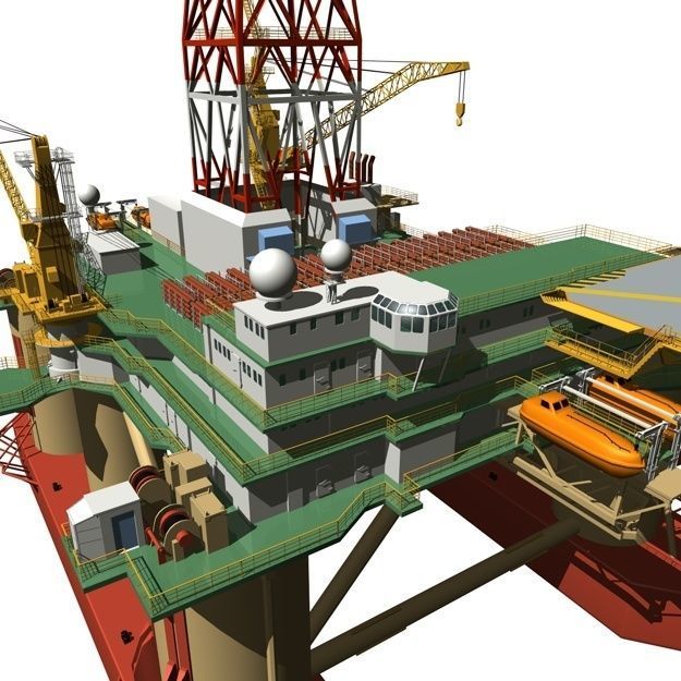 Semi Submersible Drilling Rig 3D model_18