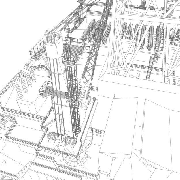 Semi Submersible Drilling Rig 3D model_26