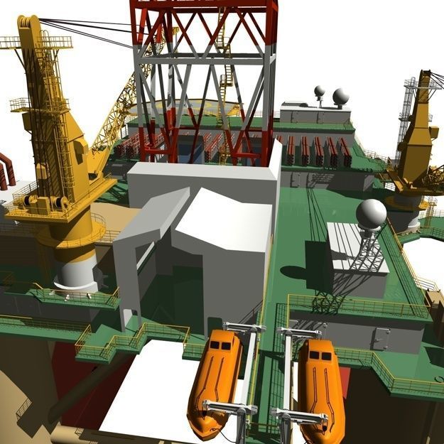 Semi Submersible Drilling Rig 3D model_22