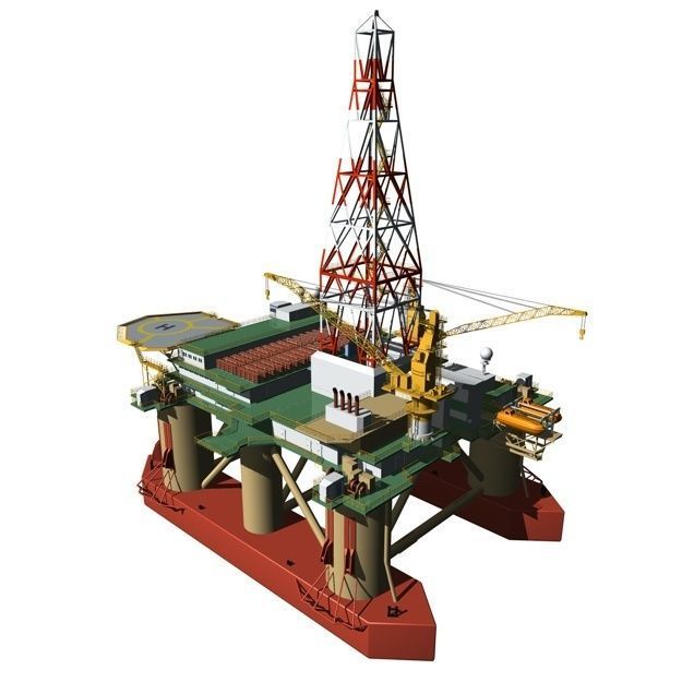 Semi Submersible Drilling Rig 3D model_10