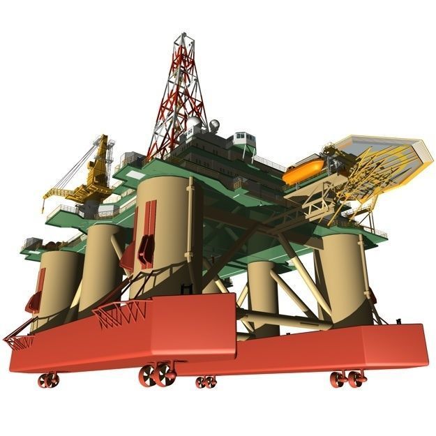 Semi Submersible Drilling Rig 3D model_16