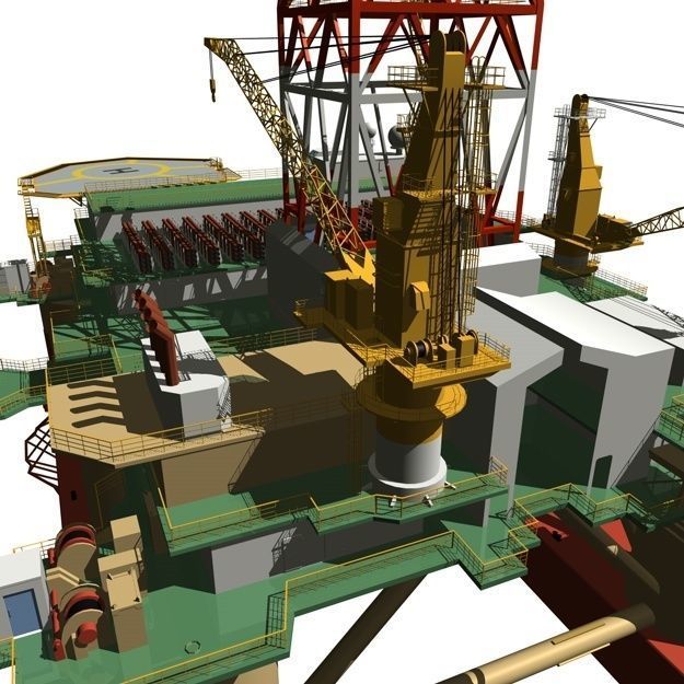 Semi Submersible Drilling Rig 3D model_23