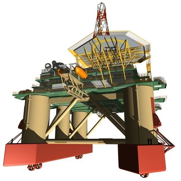 Semi Submersible Drilling Rig 3D model_14