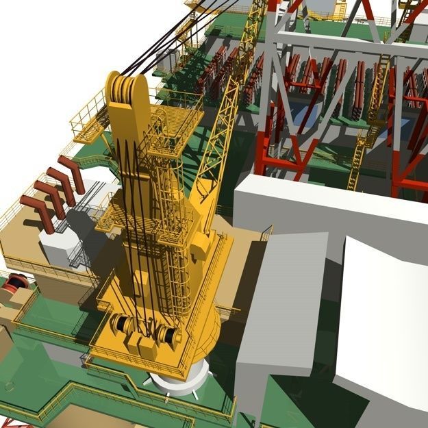 Semi Submersible Drilling Rig 3D model_25