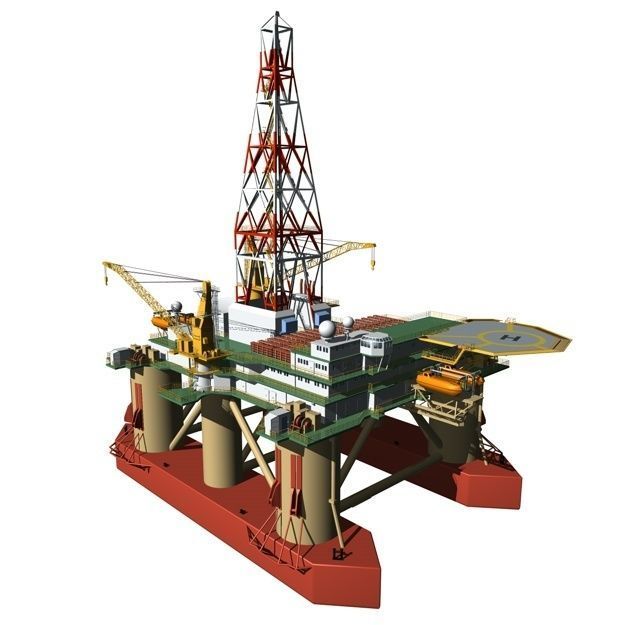 Semi Submersible Drilling Rig 3D model_28