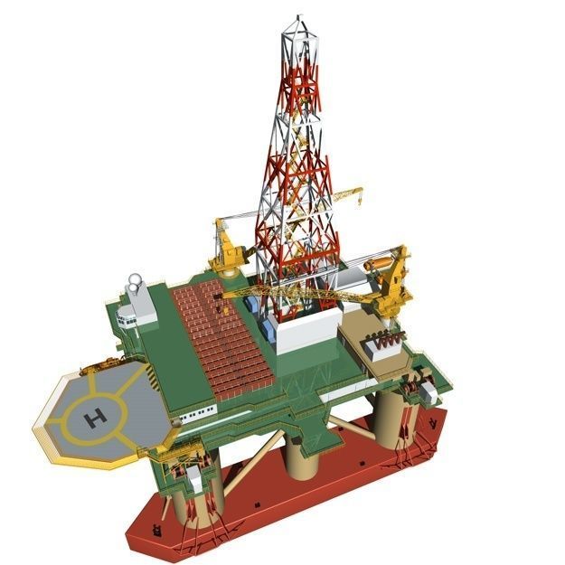 Semi Submersible Drilling Rig 3D model_8