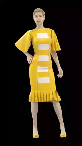 Yellow Top With Frils 