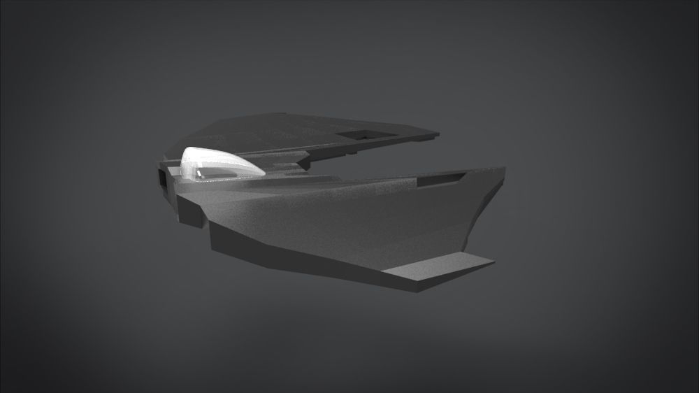 SF001 Spaceship Low-poly 3D model_5