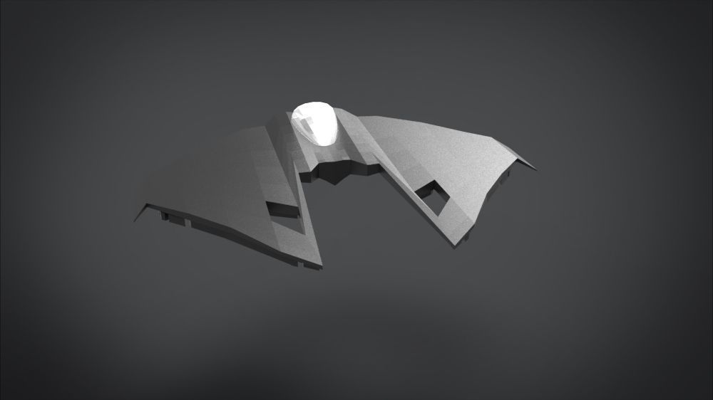 SF001 Spaceship Low-poly 3D model_6