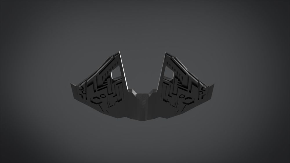 SF001 Spaceship Low-poly 3D model_11